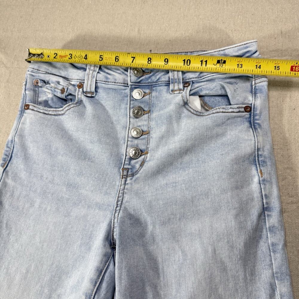 American Eagle Outfitters Womens Super High Rise Flare Jeans Light Wash 10 - Picture 10 of 13